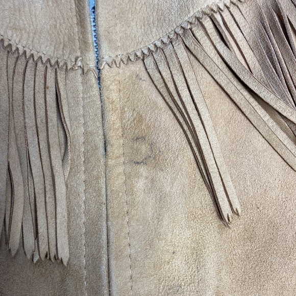 Vintage The Put On Shop Sears Roebuck, Co Fringe Cowgirl Leather Brown Jacket - Picture 8 of 12